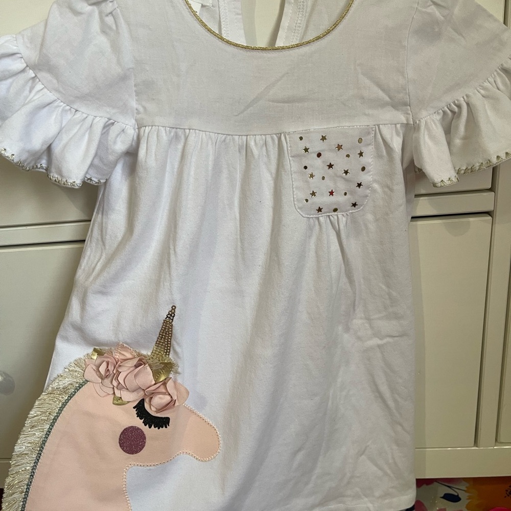 Never Worn Mud Pie Unicorn Dress in 3T